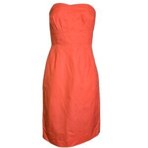 J Crew Womens Sleeveless Dress Size 6 Orange Coral Miranda Style 100%‎ Cotton
